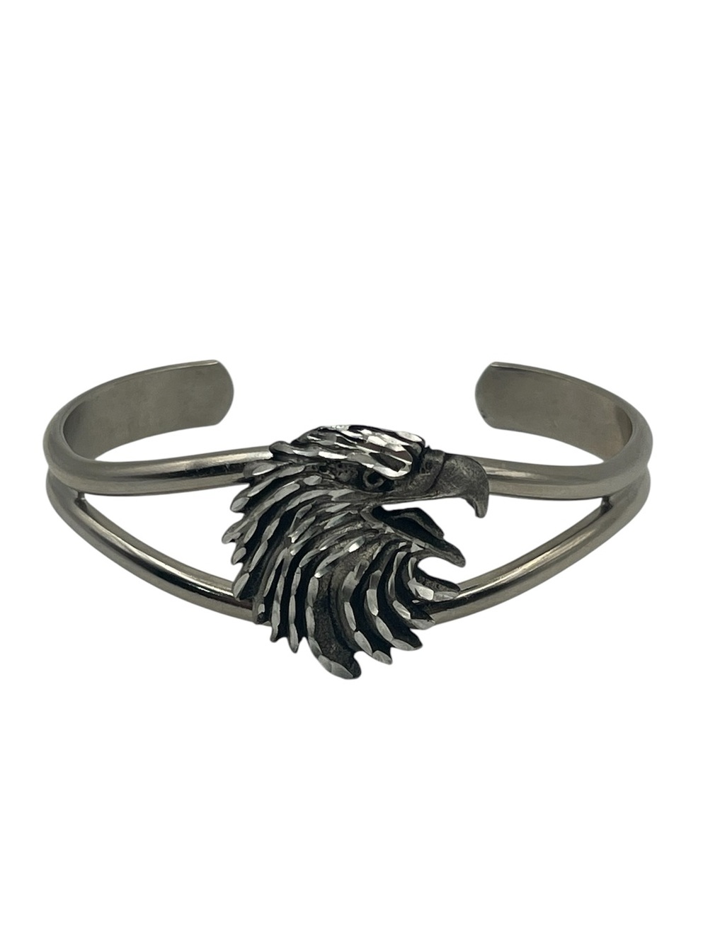 EJC 95 Eagle bird silver tone vintage cuff bracelet